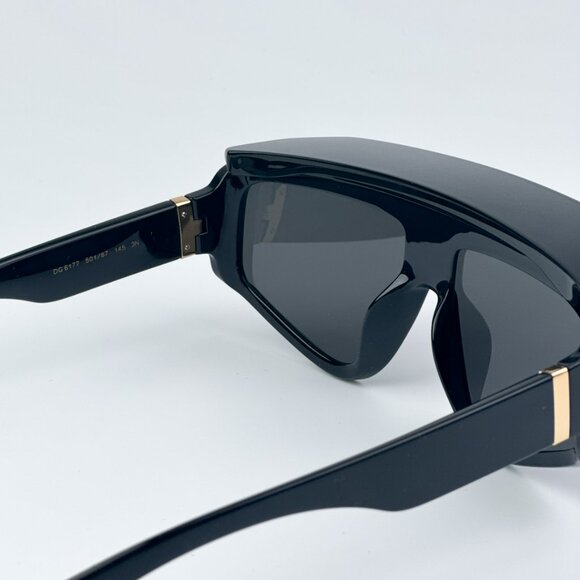 D&G DG6177 501/87 BRAND NEW Sunglasses Black Dark Grey Square Unisex main image 12